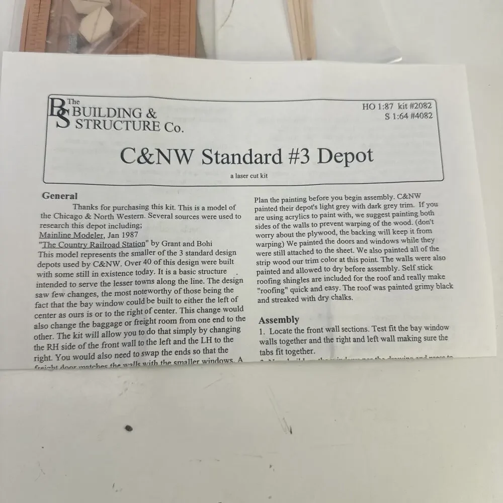 Banta ModelWorks 2082 HO Scale C&O Standard Depot (Laser Cut Wood Kit)